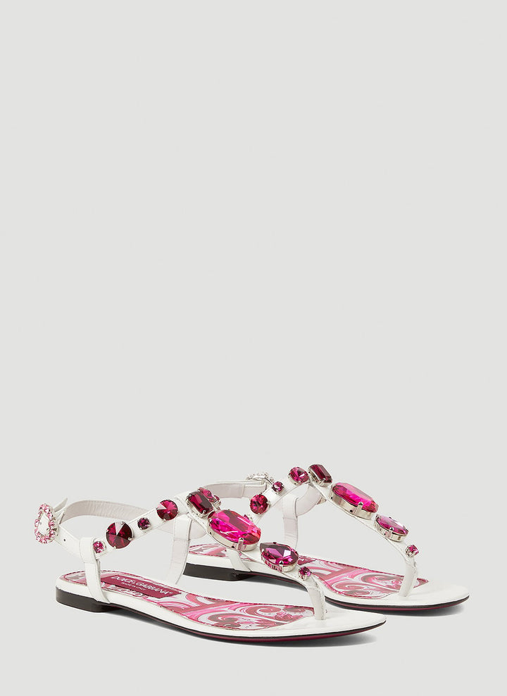 Dolce & Gabbana Women Crystal Embellished Majolica Sandals