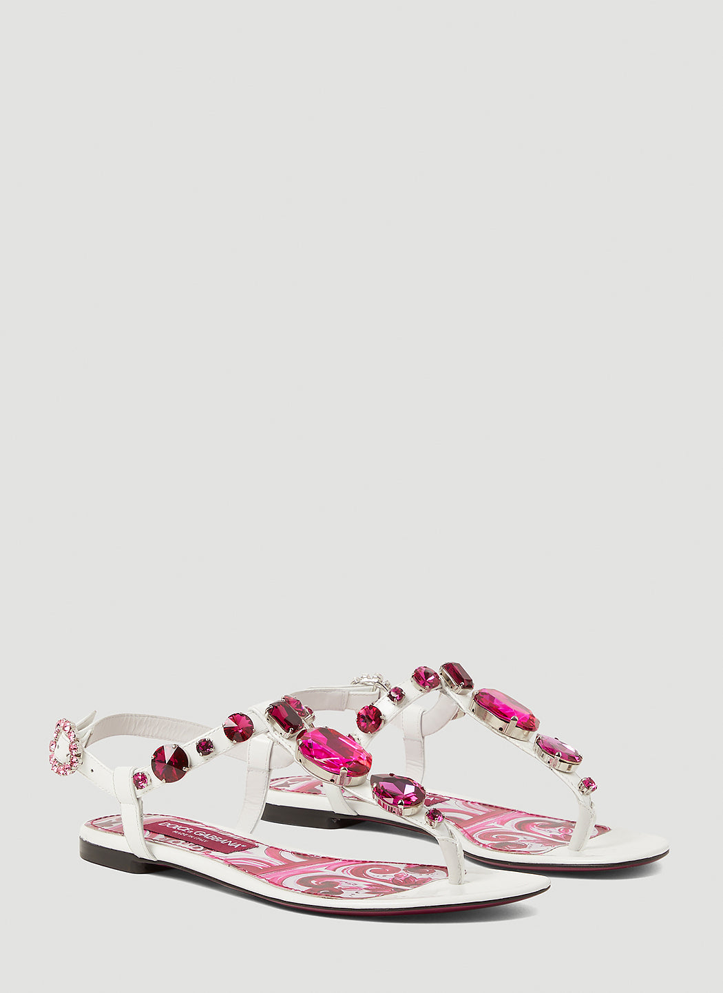 Dolce &amp; Gabbana Women Crystal Embellished Majolica Sandals