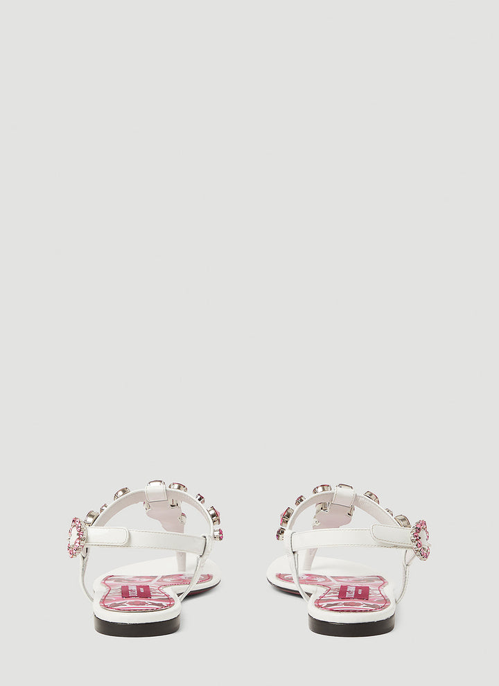 Dolce &amp; Gabbana Women Crystal Embellished Majolica Sandals