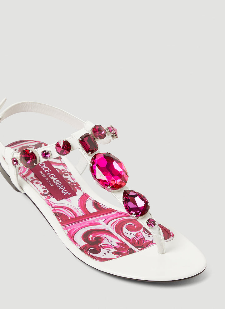 Dolce &amp; Gabbana Women Crystal Embellished Majolica Sandals