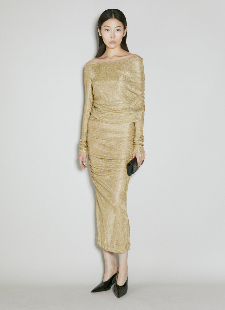 Dolce & Gabbana Women Lurex Mesh Midi Dress