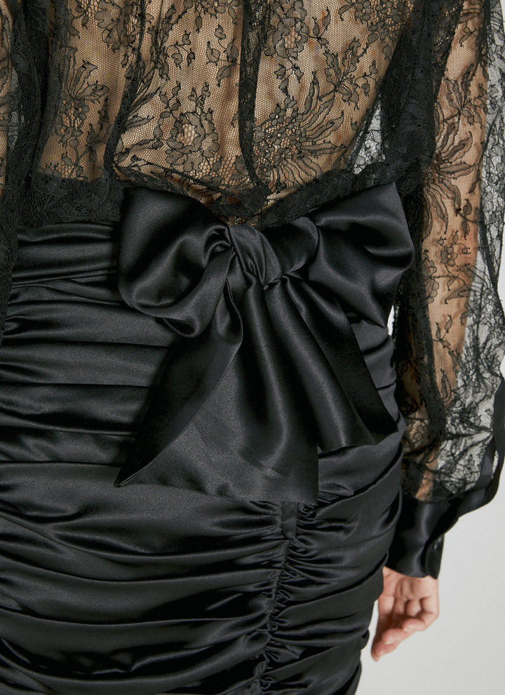 Dolce &amp; Gabbana Women Ruched Silk Mini Skirt