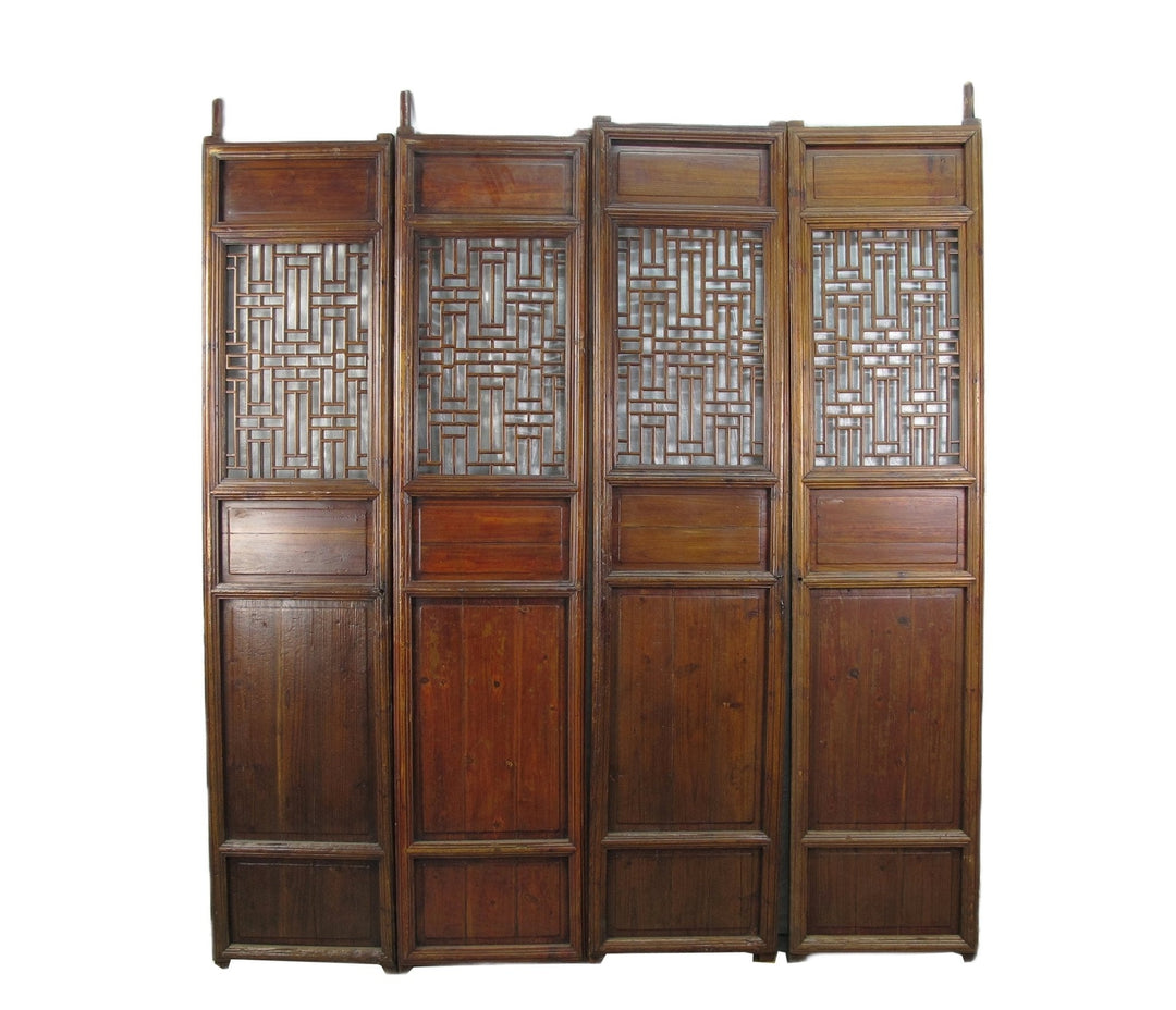 Double Happiness Lattice Screen Door Panel - Set of 4
