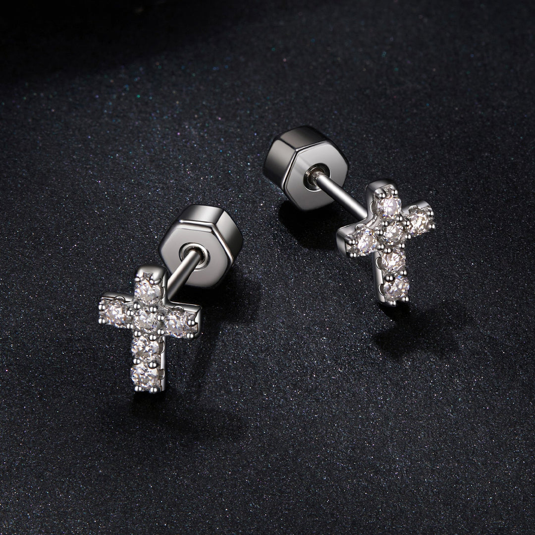 925 Sterling Silver Moissanite Earring 0.7x0.6cm for Women