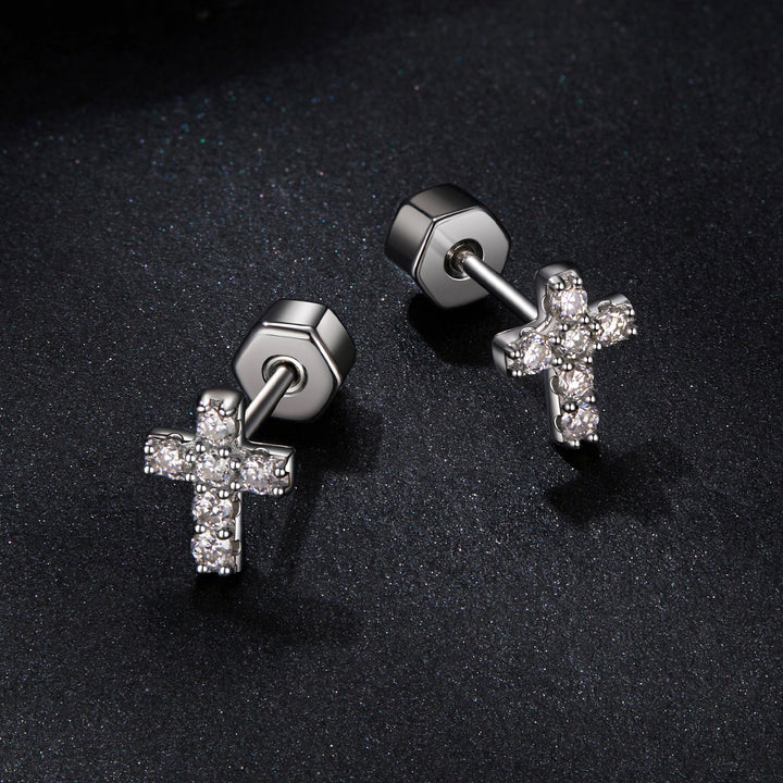 925 Sterling Silver Moissanite Earring 0.7x0.6cm for Women