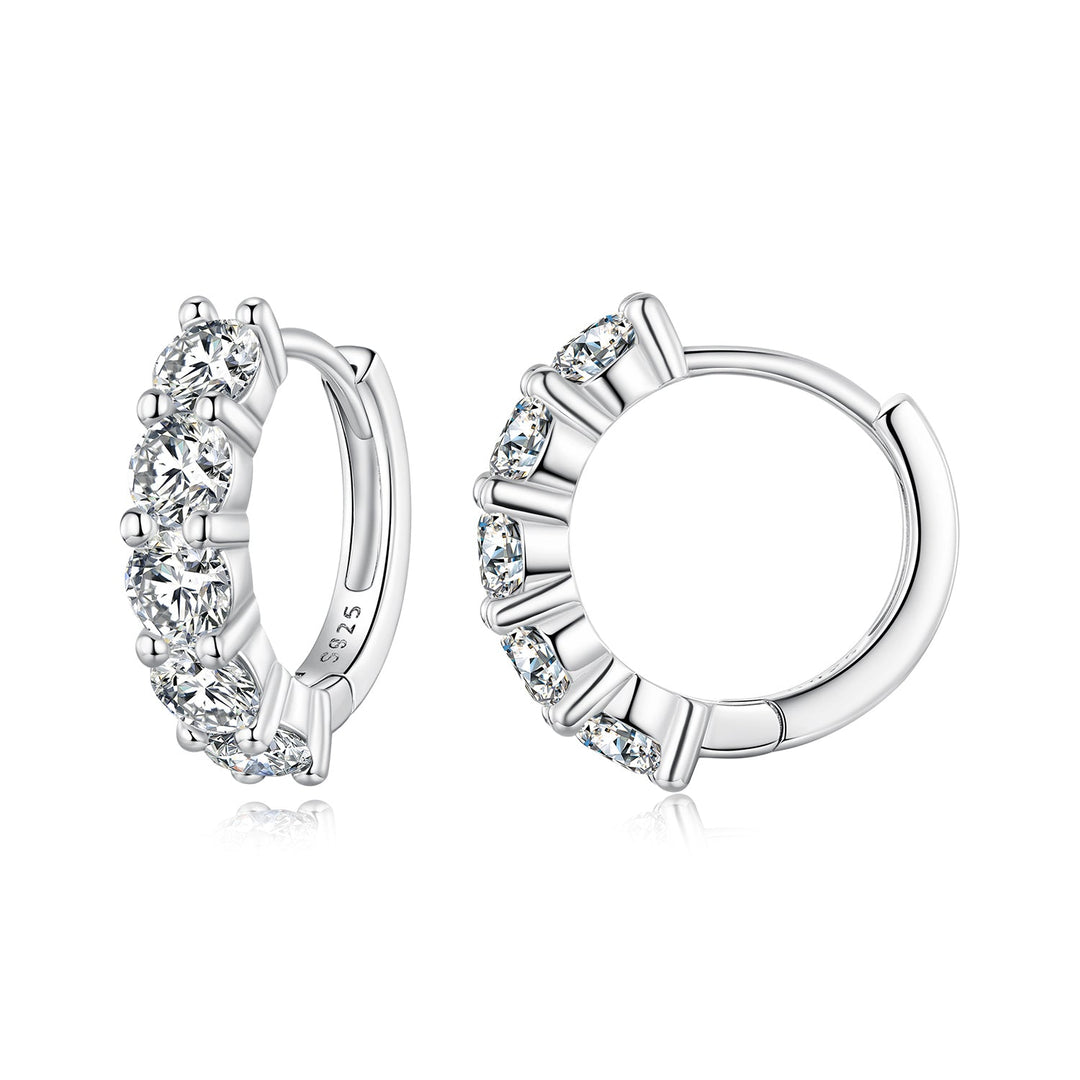 925 Sterling Silver 0.20 Carat Moissanite Earrings for Women