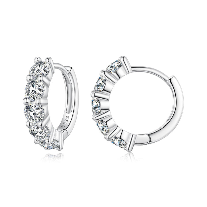 925 Sterling Silver 0.20 Carat Moissanite Earrings for Women
