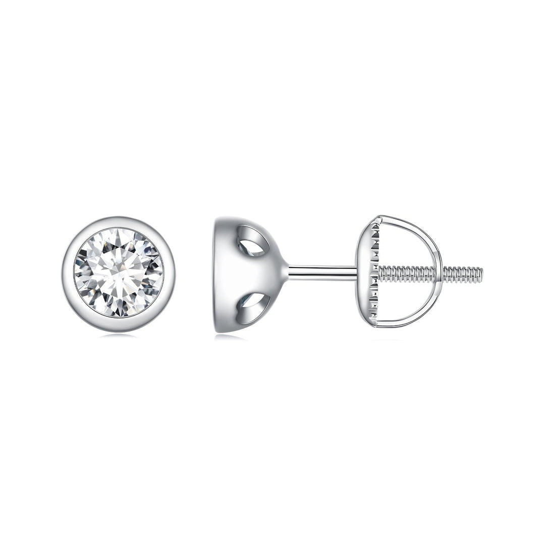 925 Sterling Silver 5.0mm Moissanite Earrings for Women