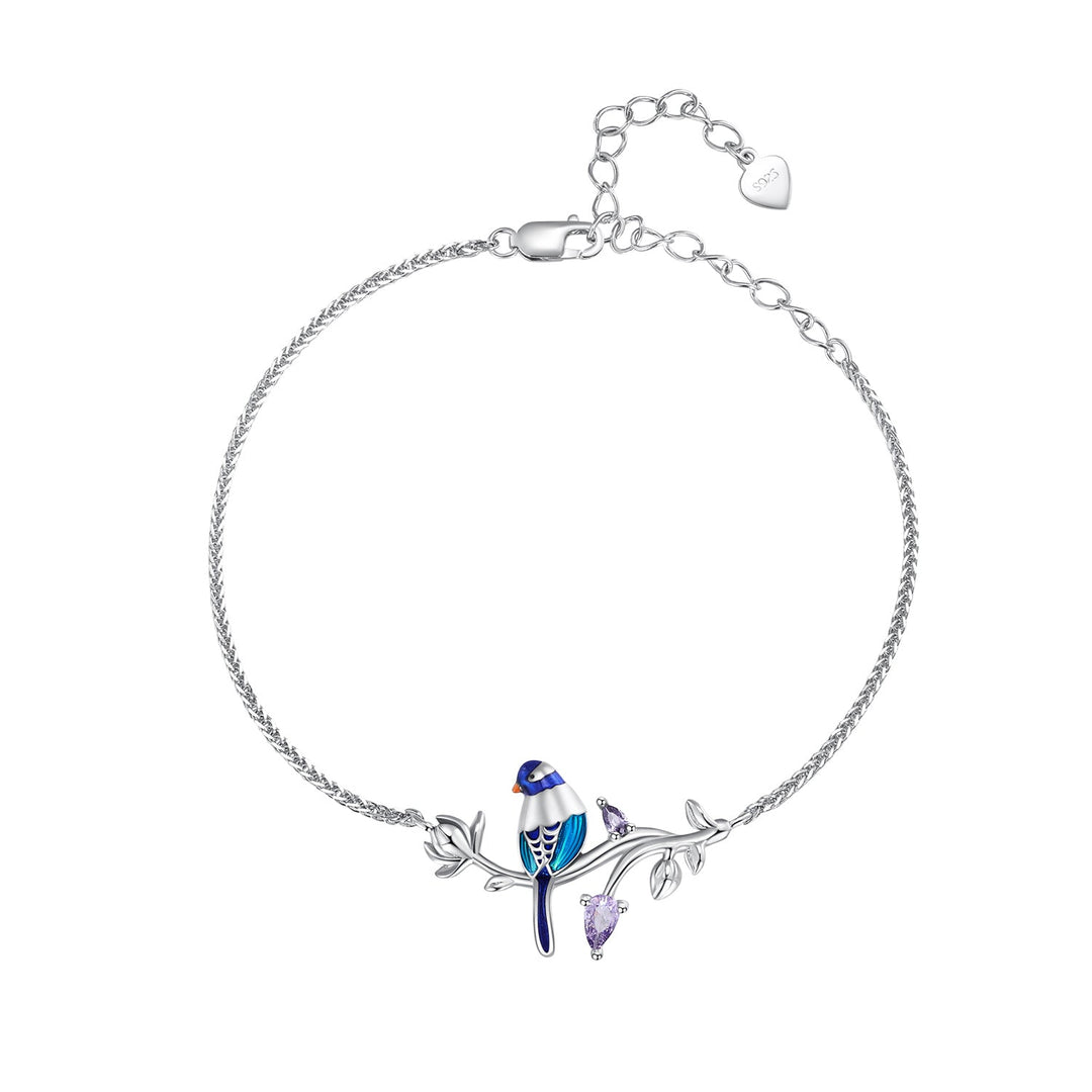 925 Sterling Silver Enamel Bracelet with Pavé Setting CZ