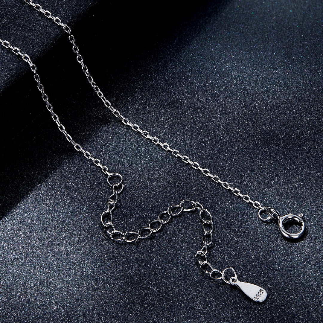 925 Sterling Silver Moissanite Necklace 39cm+5cm Length for Women