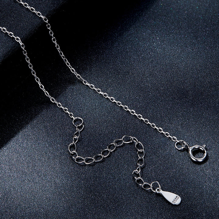 925 Sterling Silver Moissanite Necklace 39cm+5cm Length for Women