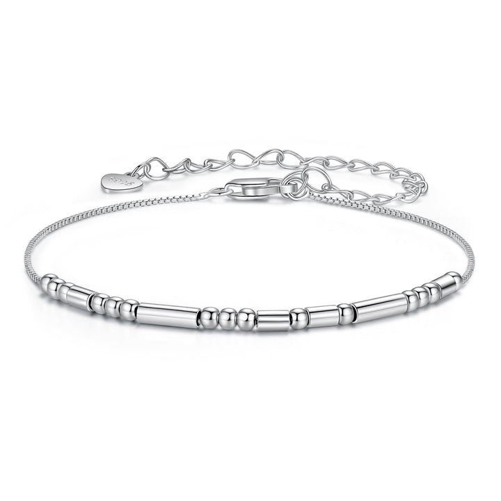 925 Sterling Silver White Gold Plated Bracelet 15+6cm for Women