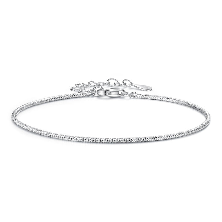 925 Sterling Silver Plated White Gold Adjustable Bracelet for Women