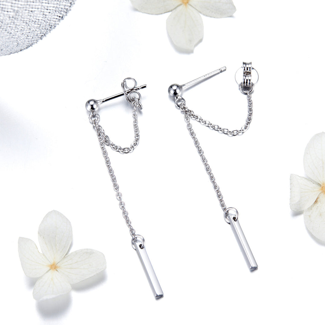 S925 Sterling Silver Plated Platinum Earrings for Women
