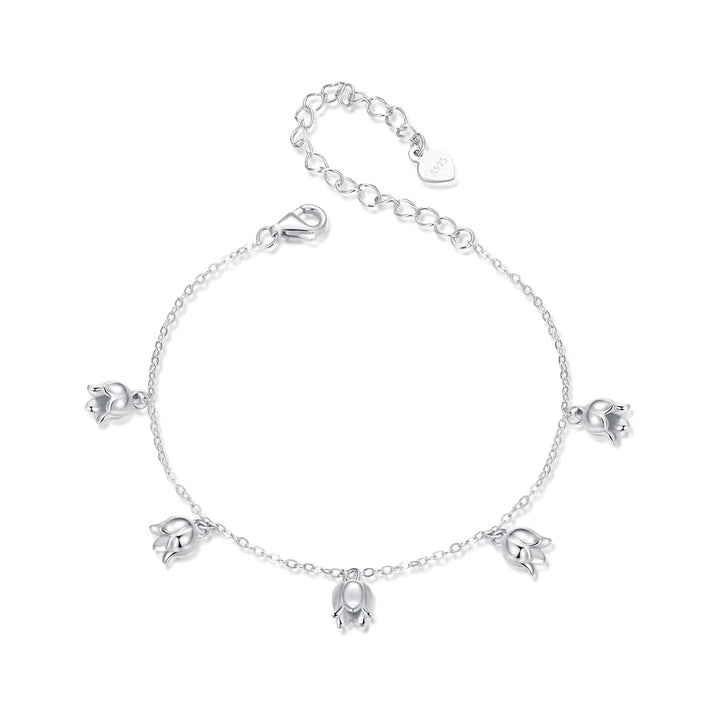 925 Sterling Silver Plated White Gold 12x41mm Pendant Bracelet
