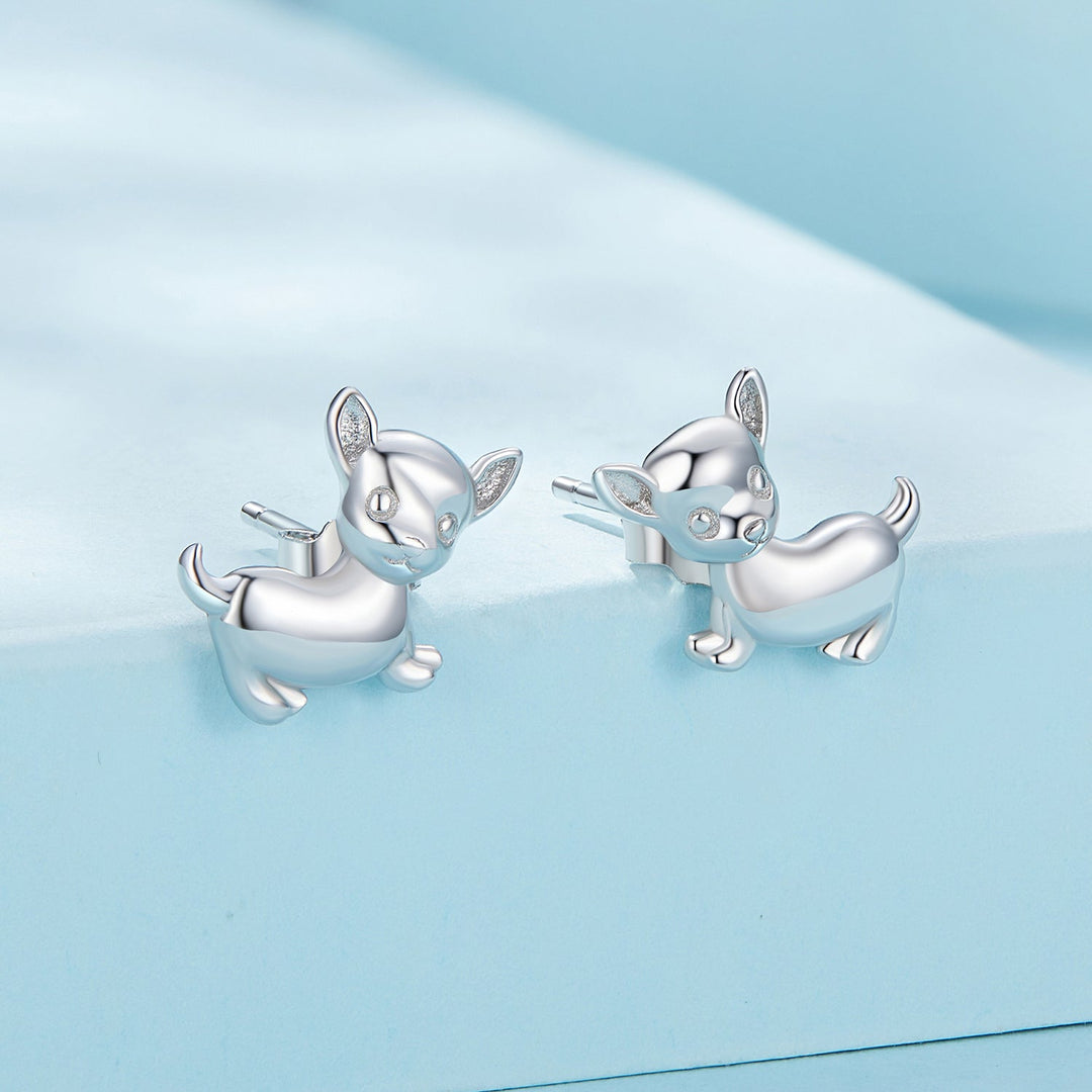 925 Sterling Silver Earrings Plated Platinum 10*12mm for Women