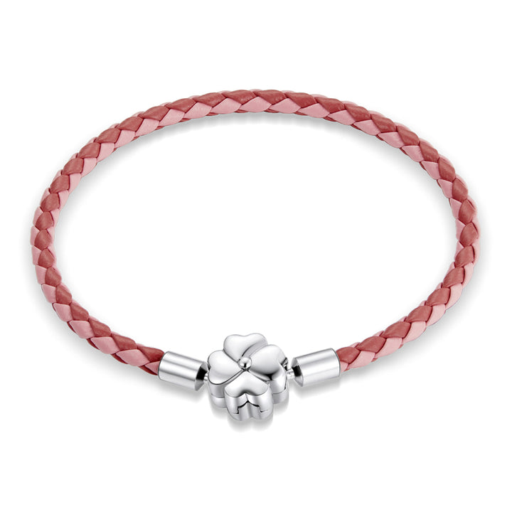 925 Sterling Silver Oxidized Leather Bracelet 17cm for Men