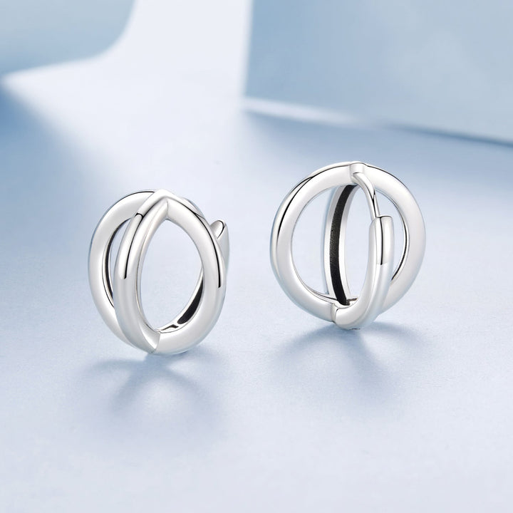 925 Sterling Silver Earrings - Oxidized Silver Finish, 1.3cm for Women