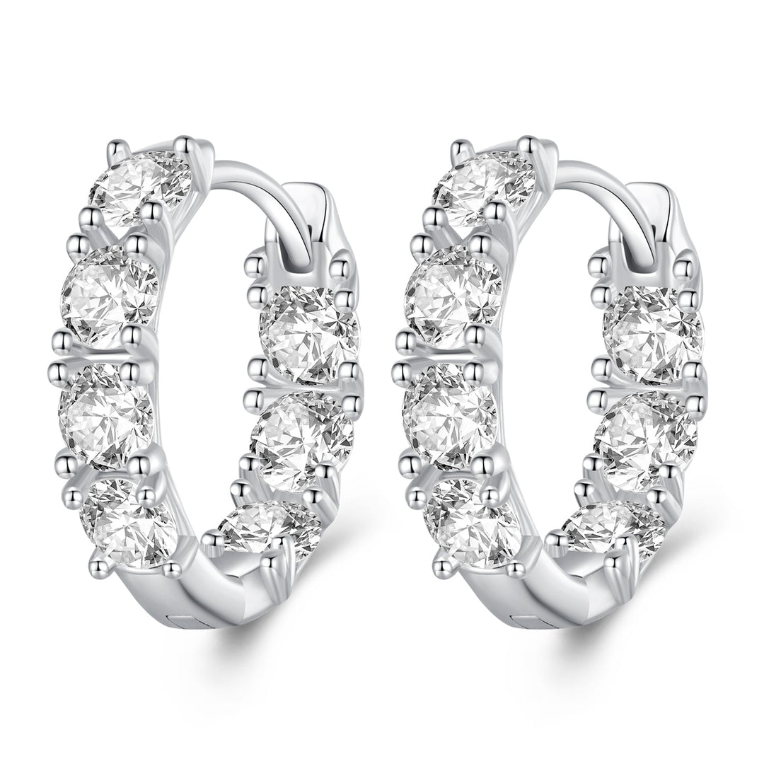 925 Sterling Silver Earrings with Pavé Setting CZ for Women