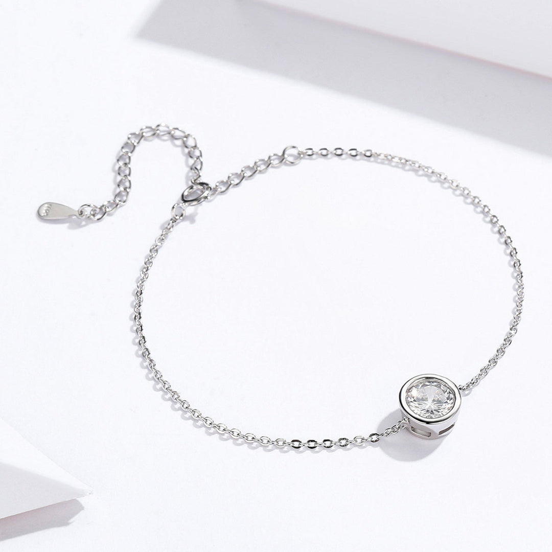 925 Sterling Silver &amp; Platinum Plated CZ Bracelet for Women