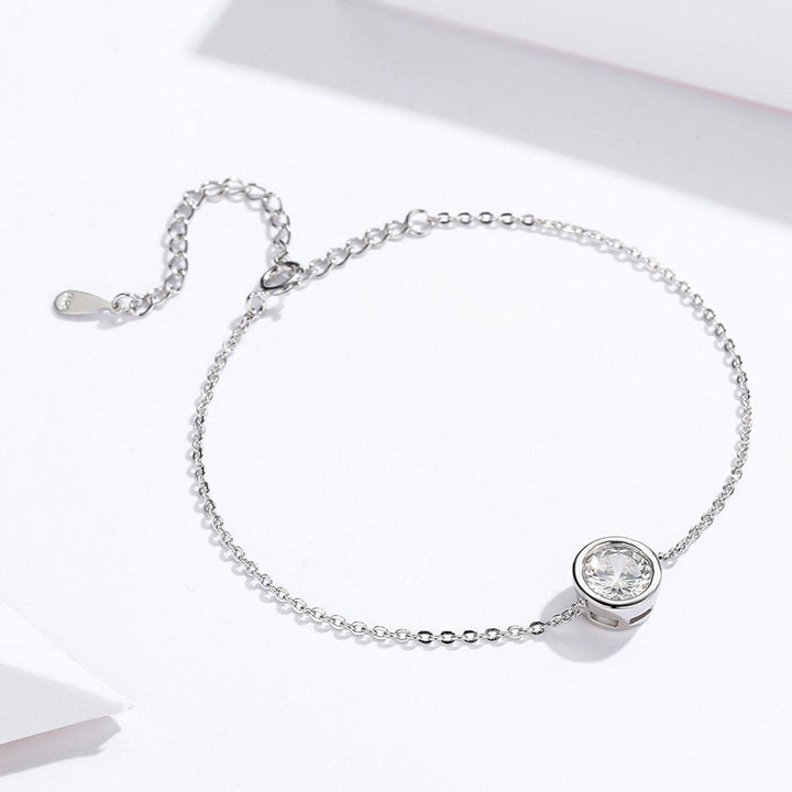 925 Sterling Silver &amp; Platinum Plated CZ Bracelet for Women