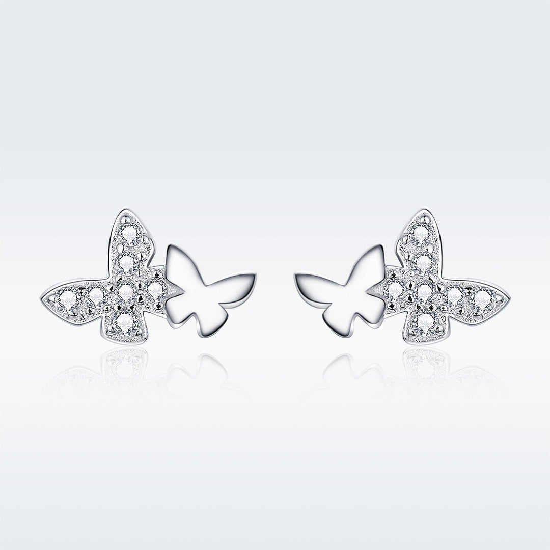 925 Sterling Silver Earrings with Pavé Setting CZ - 0.6*0.9cm