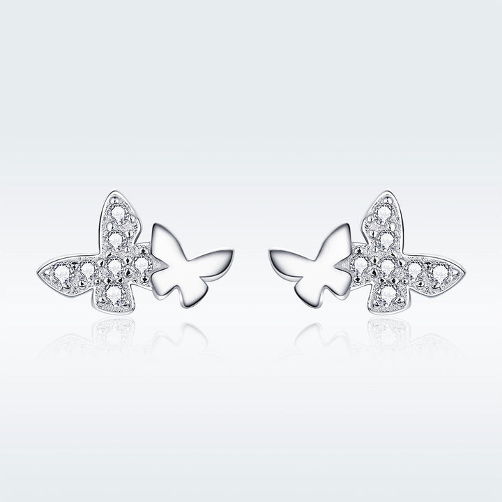 925 Sterling Silver Earrings with Pavé Setting CZ - 0.6*0.9cm