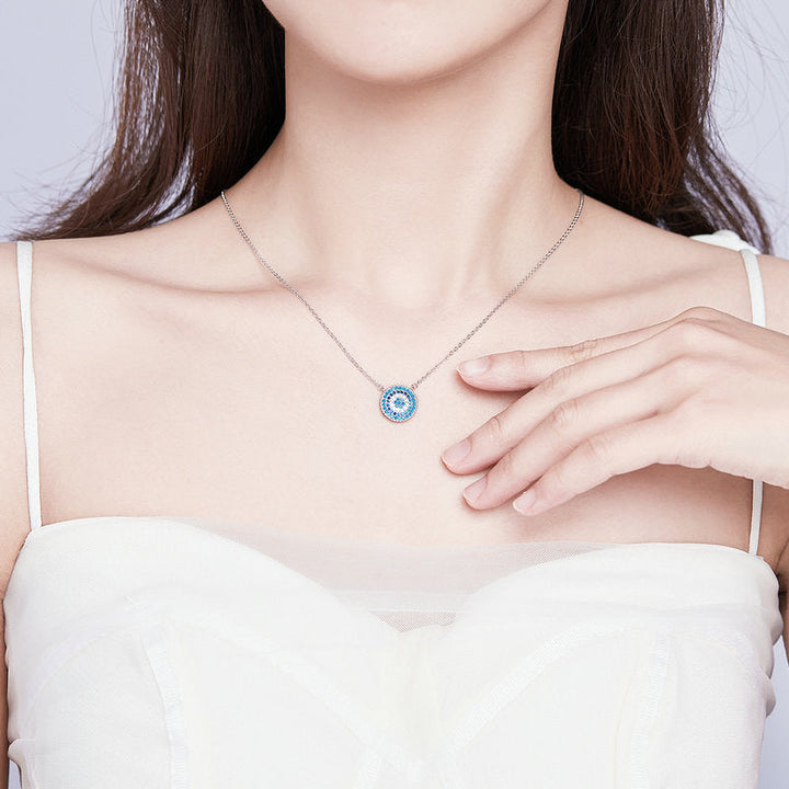 925 Sterling Silver Necklace 40+5cm Pendant 1.2*1.2cm for Women