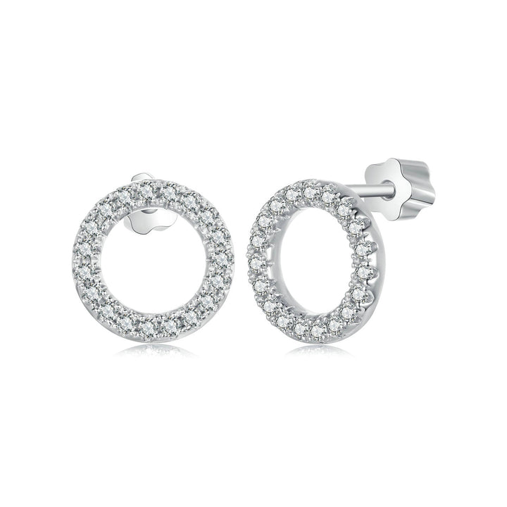 925 Sterling Silver 10mm Moissanite Earrings for Women
