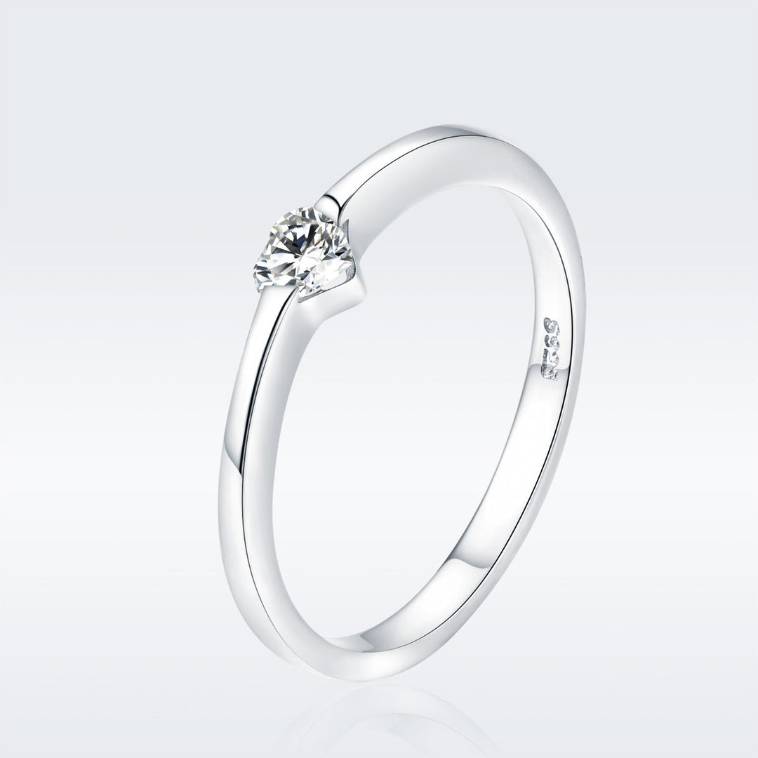 925 Sterling Silver Ring for Women Size 6.0 with Pavé Setting CZ