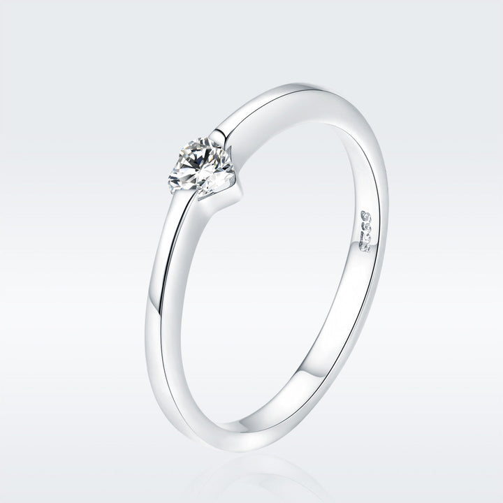 925 Sterling Silver Ring for Women Size 6.0 with Pavé Setting CZ
