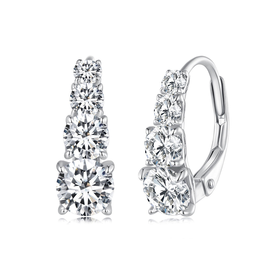 S925 Sterling Silver 0.50 Carat Moissanite Earrings for Women