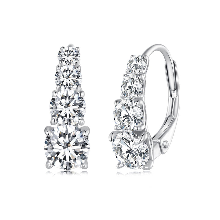 S925 Sterling Silver 0.50 Carat Moissanite Earrings for Women
