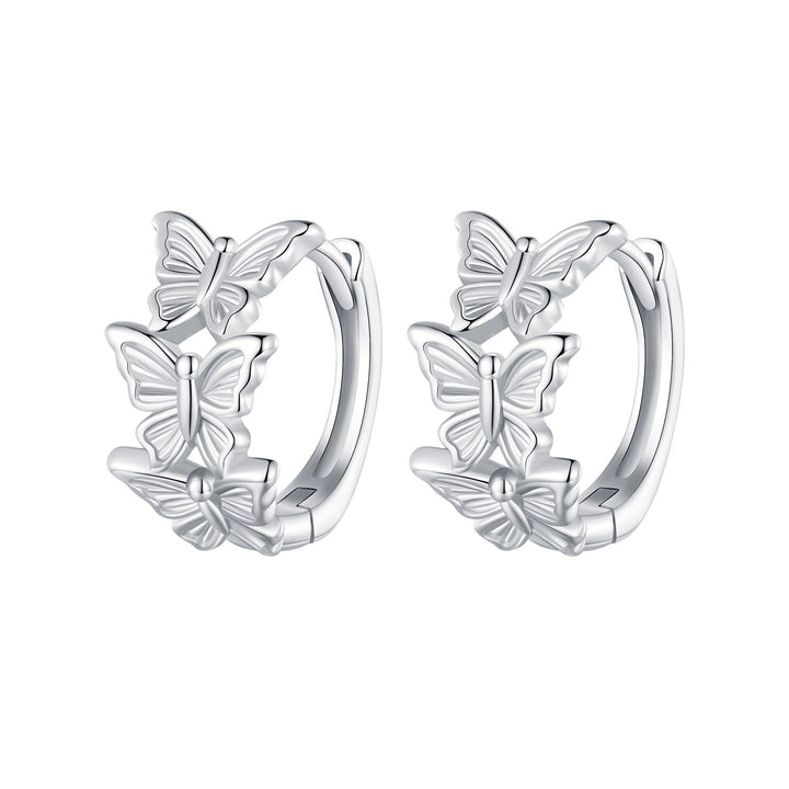 S925 Sterling Silver Earrings with Plated Platinum for Women
