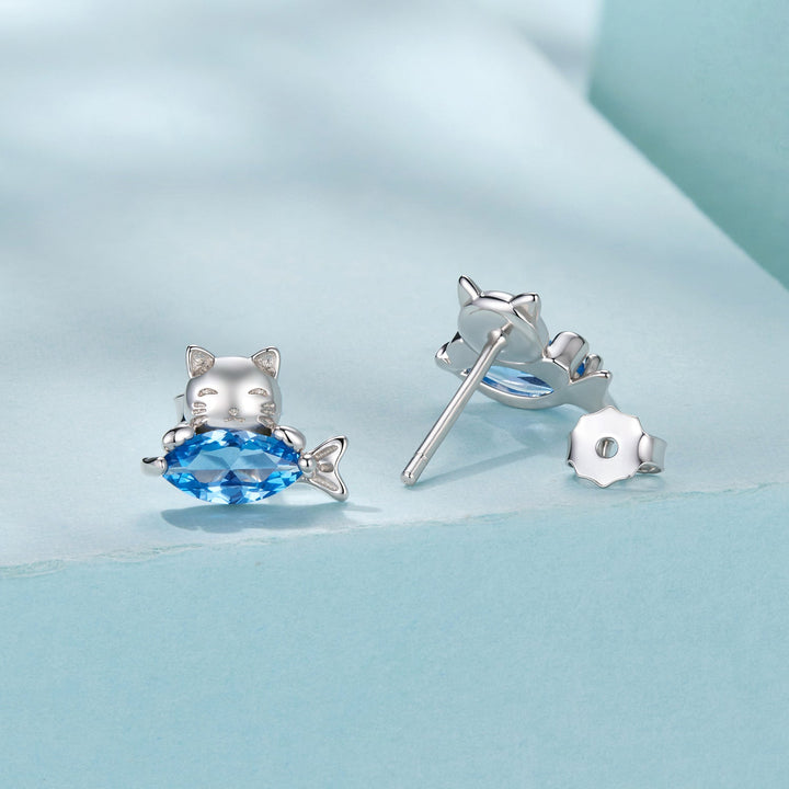 925 Sterling Silver 0.8cm White Gold Plated CZ Earrings for Women