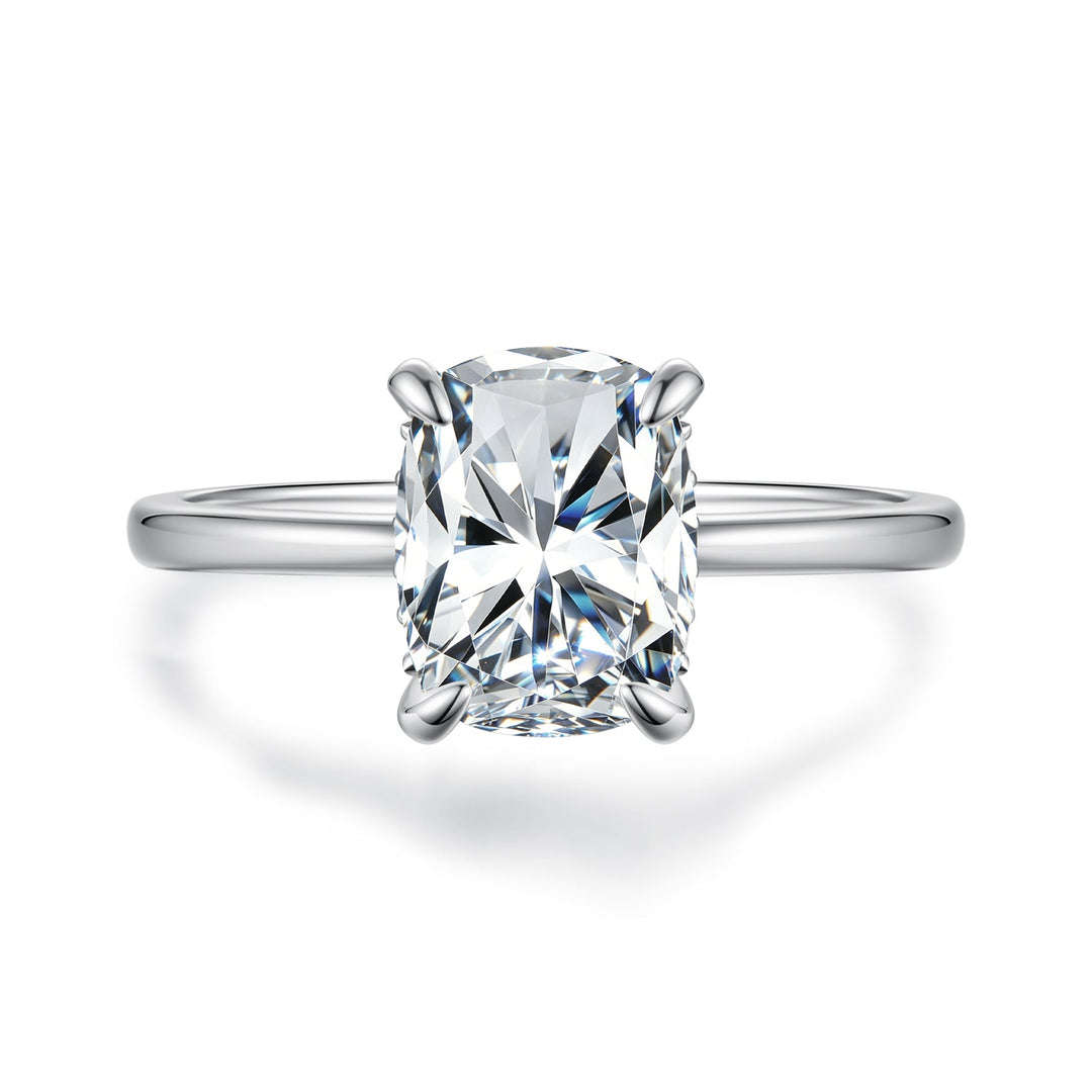 925 Sterling Silver White Gold Plated 3ct Moissanite Size 6 Ring for Women