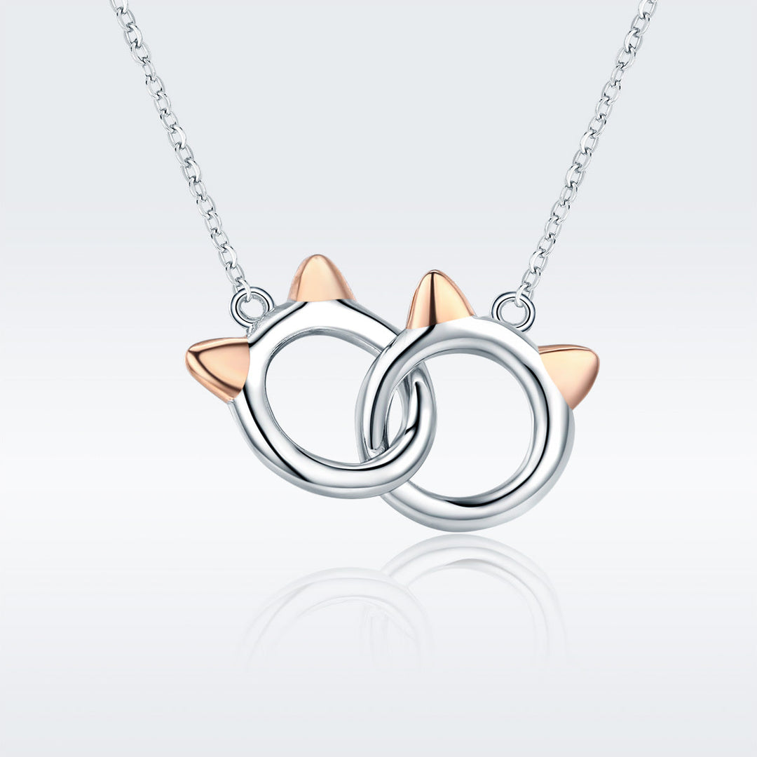 925 Sterling Silver Necklace, Length 38-45cm, Pendant 1.2*1cm, for Women