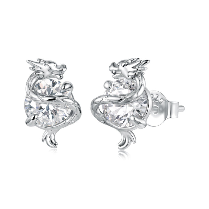 925 Sterling Silver White Gold Plated CZ Pavé Set 1.2 x 0.7 cm Earrings for Women