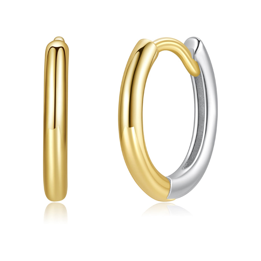 925 Sterling Silver Earrings for Women - 1.3x0.2cm, Plated White Gold