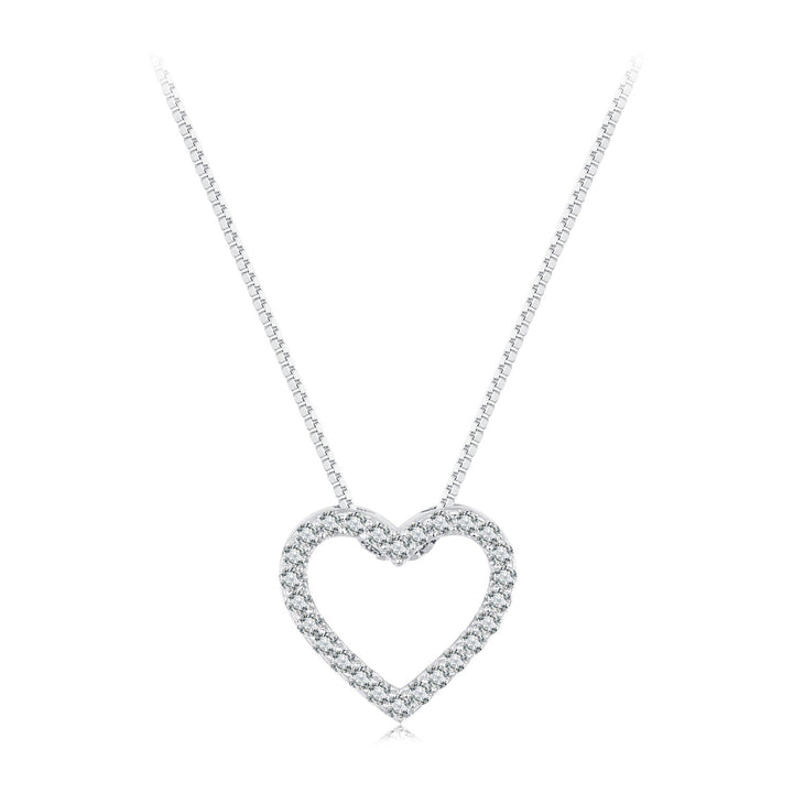 S925 Sterling Silver Necklace with Moissanite, 400mm + 50mm, Platinum Plated, Women