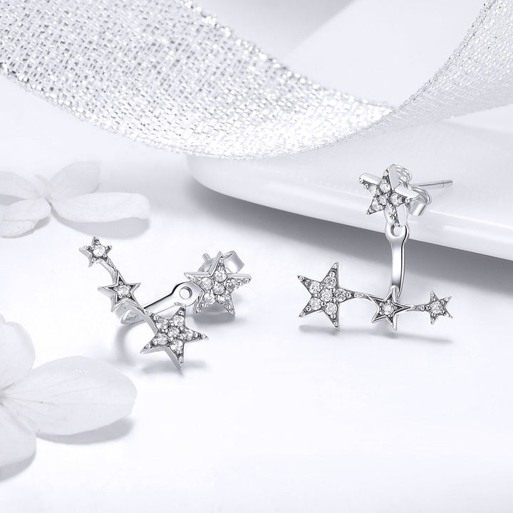 925 Sterling Silver Pavé Setting Earrings for Women