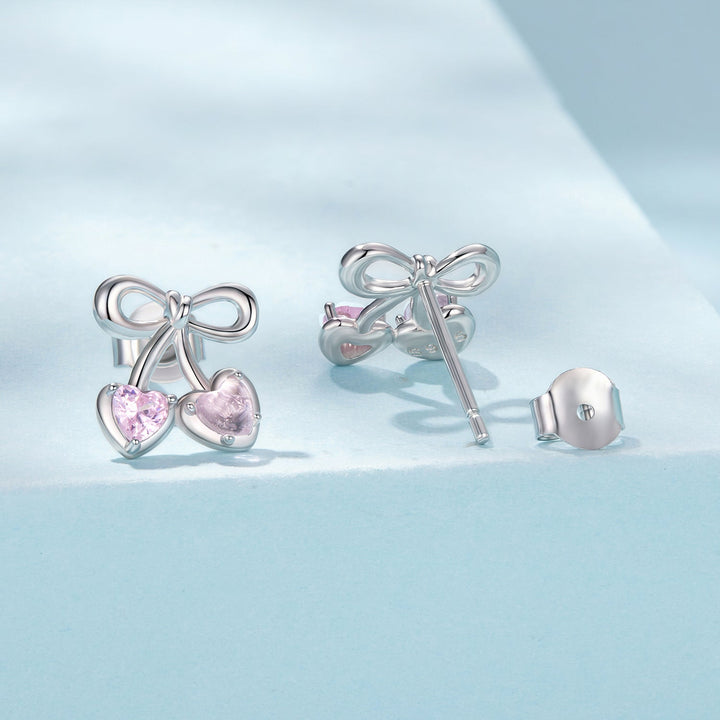 925 Sterling Silver Earrings with Pavé Setting CZ and Transparent Glass for Women