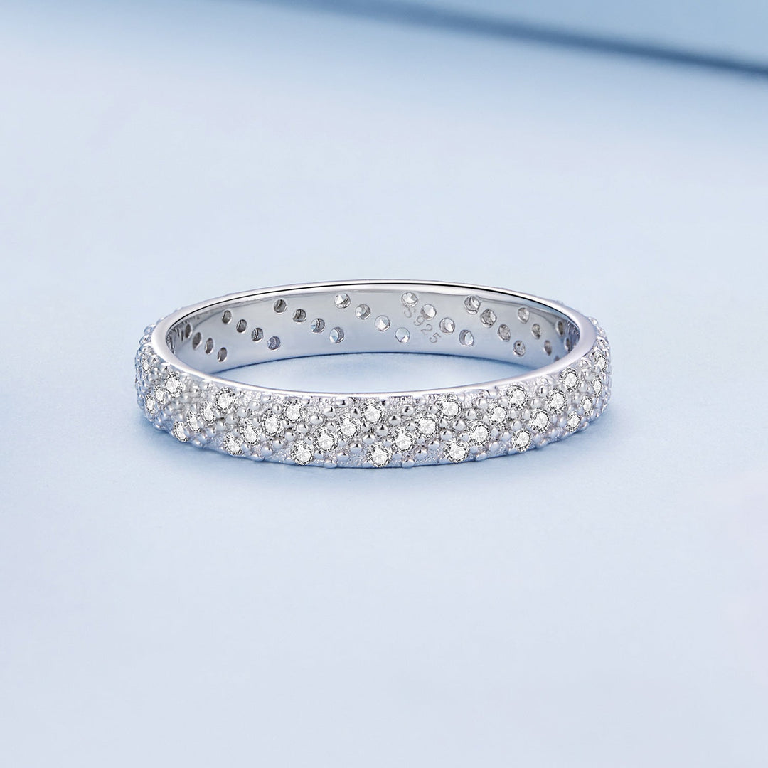 925 Sterling Silver Ring with Pavé Setting CZ for Women Size 6.0