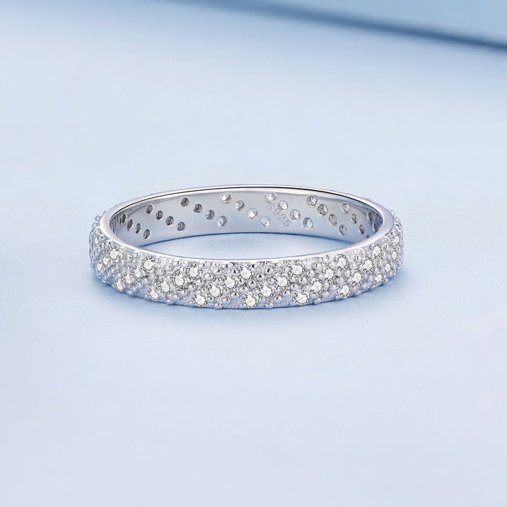 925 Sterling Silver Ring with Pavé Setting CZ for Women Size 6.0