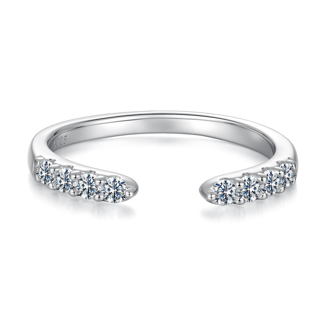 925 Sterling Silver White Gold Plated Size E Moissanite Ring for Women