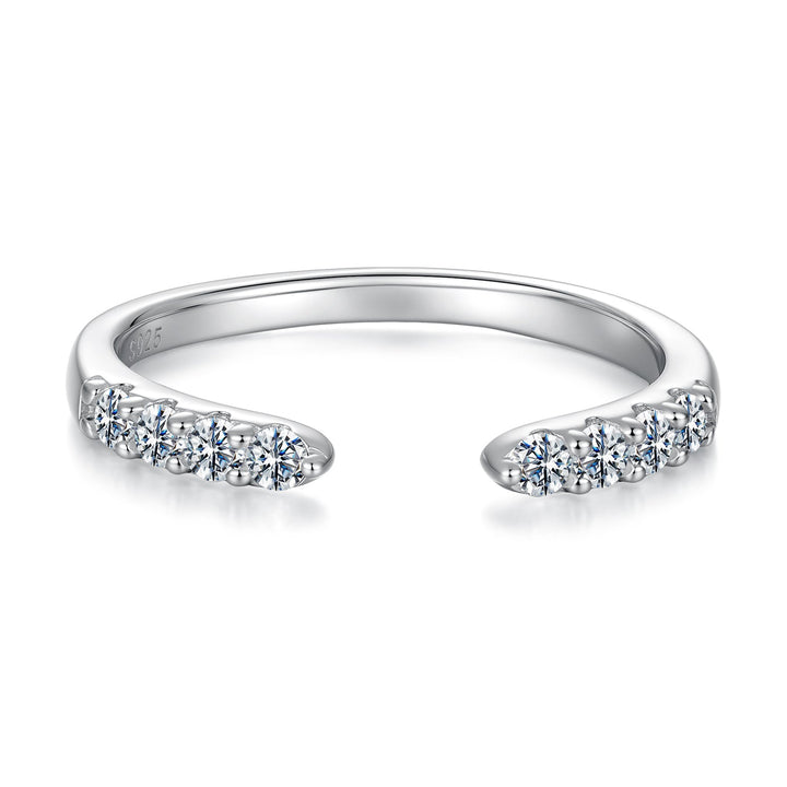 925 Sterling Silver White Gold Plated Size E Moissanite Ring for Women
