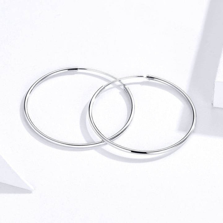 925 Sterling Silver Plated Platinum Earrings 3cm for Women