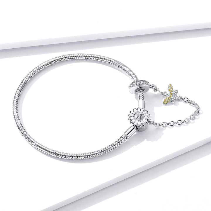 925 Sterling Silver Adjustable Length 17cm Bracelet for Women