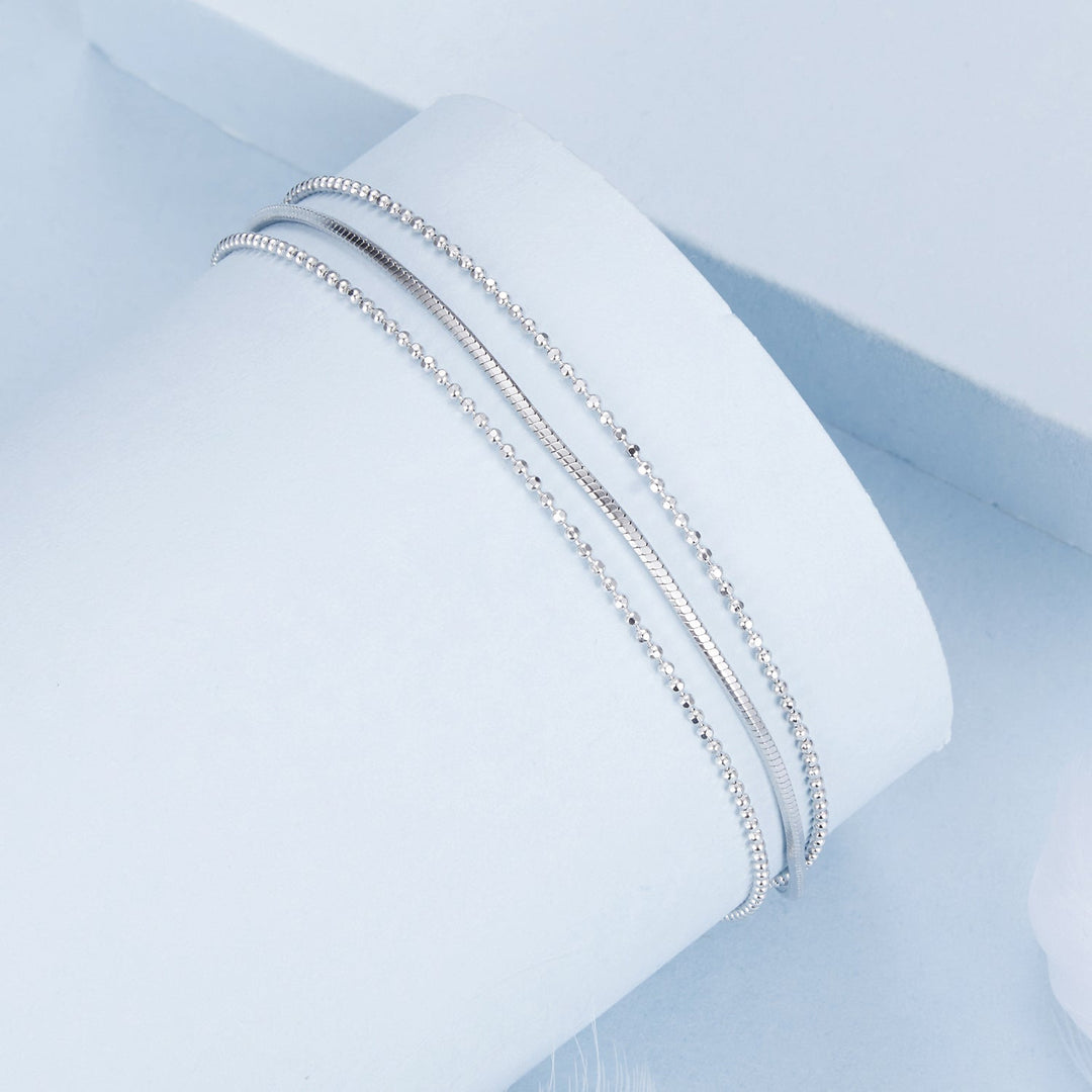 925 Sterling Silver &amp; White Gold Plated Bracelet