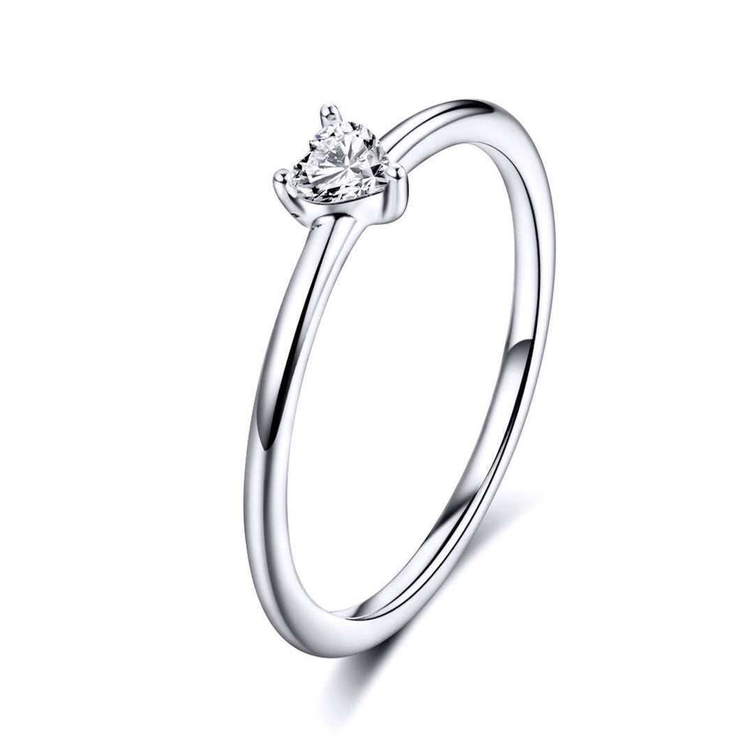 925 Sterling Silver Ring Size 6.0 with CZ and Platinum Plating for Women